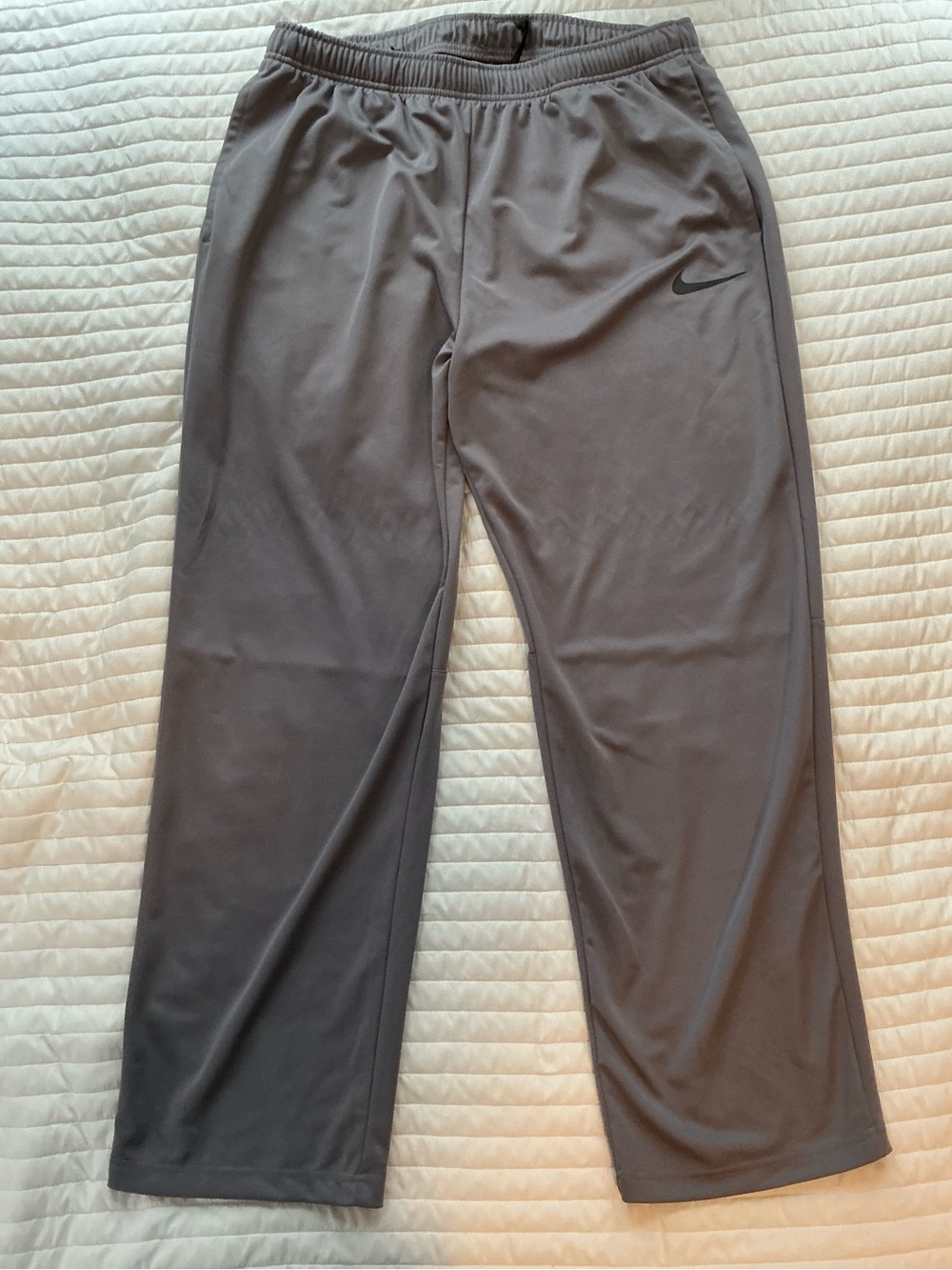 Nike Men’s Charcoal Gray Dri-FIT Track Pants with Swoosh